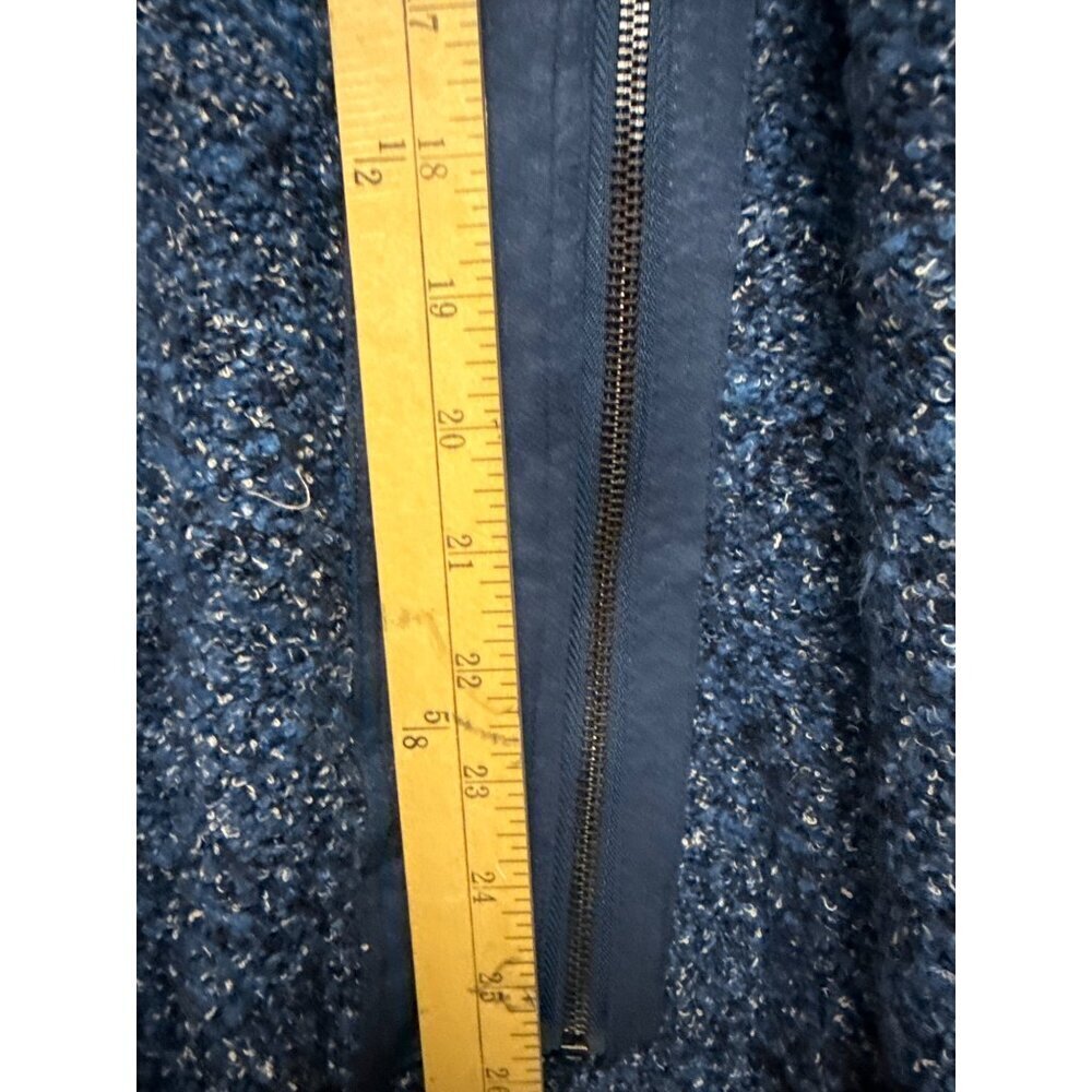 Jones New York Women's Sweater Jacket Zip Asymmetrical Blue Suede Detail 3X - Picture 6 of 11